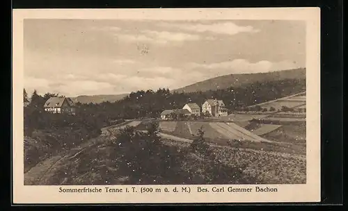 AK Tenne im Taunus, Blick zum Gasthaus Bes. Carl Gemmer Bachon
