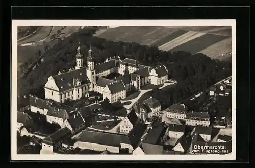 AK Obermarchtal, Ortsansicht vom Flugzeug aus