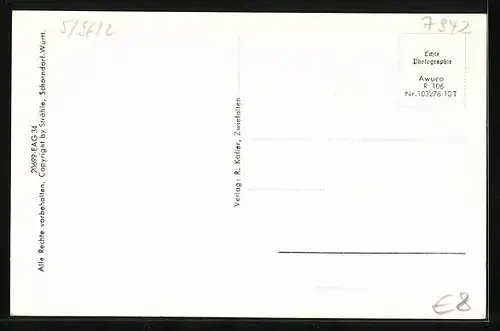 AK Zwiefalten (Württ.), Totalansicht vom Flugzeug aus