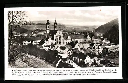 AK Zwiefalten, Ortsansicht mit Kirche