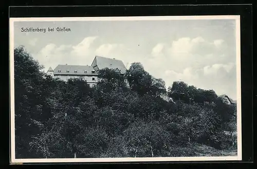 AK Schiffenberg bei Giessen, Ortsansicht auf dem Berg