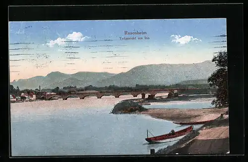 AK Rosenheim, Teilansicht am Inn