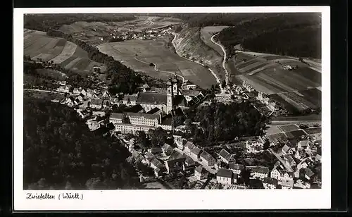 AK Zwiefalten /Württ., Totalansicht vom Flugzeug aus