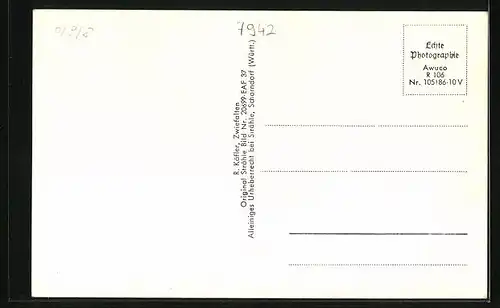 AK Zwiefalten /Württ., Totalansicht vom Flugzeug aus