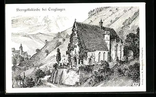 Künstler-AK Creglingen, Herrgottskirche