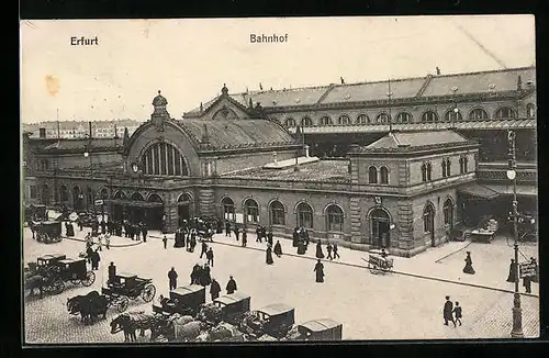 AK Erfurt, Bahnhof aus der Vogelschau