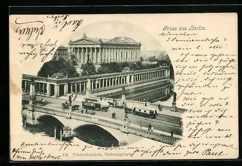 AK Berlin, Friedrichsbrücke, Nationalgalerie