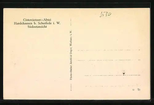 AK Hardehausen b. Scherfede i. W, Südostansicht von Cistercienser-Abtei