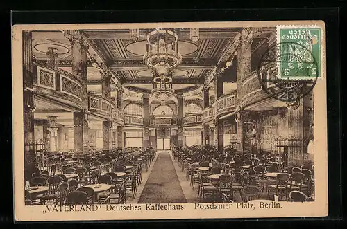 AK Berlin, Potsdamer Platz, Deutsches Kaffeehaus Vaterland-Innenansicht