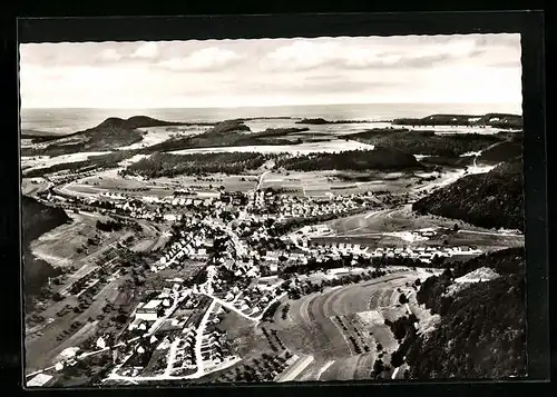 AK Pfeffingen Kr. Balingen /Schwäb. Alb, Totalansicht vom Flugzeug aus