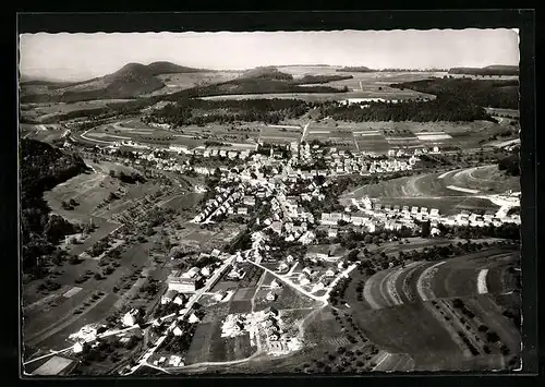 AK Pfeffingen Kr. Balingen /Schwäb. Alb, Totalansicht vom Flugzeug aus