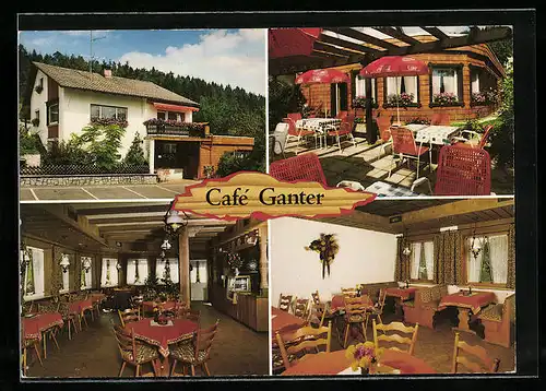 AK Zimmern-Flözlingen, Vier Ansichten Cafè Ganter