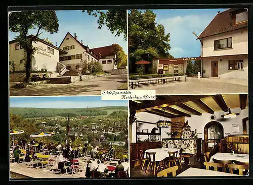 AK Heidenheim /Brenz, Vier Ansichten der Schlossgaststätte
