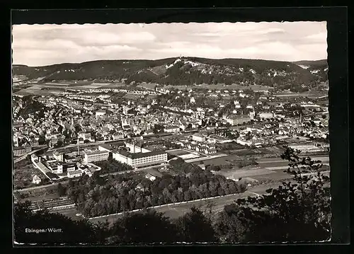 AK Ebingen /Württ., Totalansicht von einem Berg aus