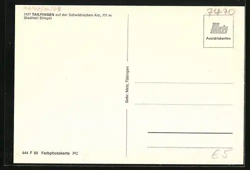 AK Tailfingen /Schwäb. Alb, Stadtteil Stiegel aus der Vogelschau