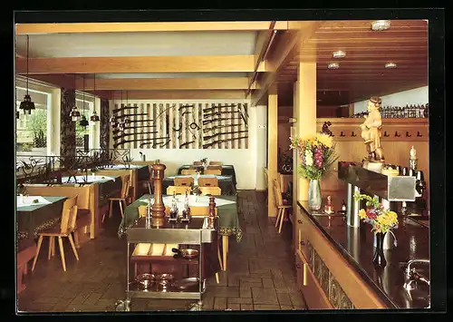 AK Göppingen-Hohenstaufen, Cafè-Restaurant im Panorama-Hotel Honey-do