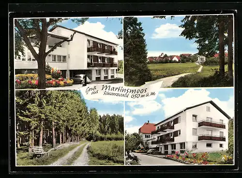 AK Martinsmoos /Schwarzwald, zwei Ansichten vom Ort und Umgebung und Walderholungsheim Pension Kübler