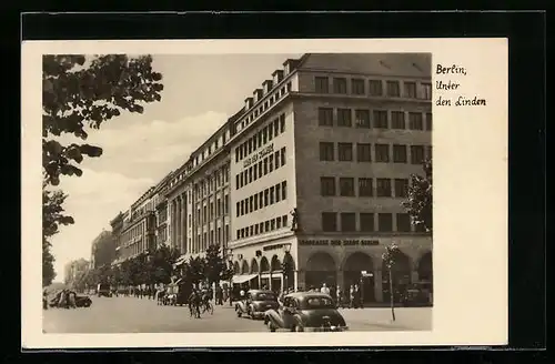 AK Berlin, Unter den Linden mit Haus der Schweiz