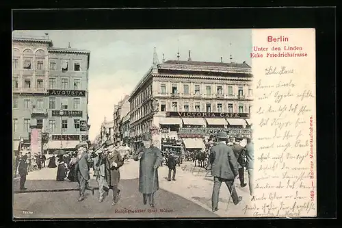 AK Berlin, Reichskanzler Graf Bülow, Victoria Café, Unter den Linden