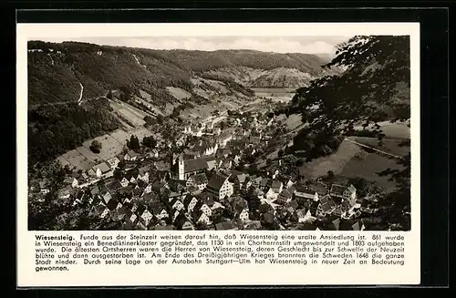 AK Wiesensteig, Panoramablick vom Berg aus gesehen