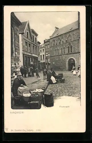 AK Aachen, Markfrauen auf dem Fischmarkt