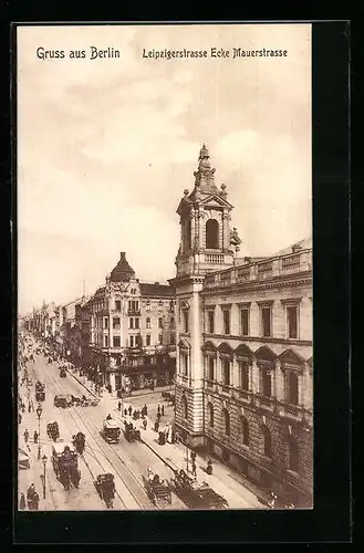 AK Berlin, Leipzigerstrasse Ecke Mauerstrasse