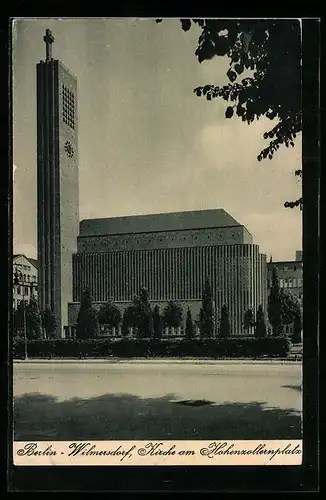 AK Berlin-Wilmersdorf, Kirche am Hohenzollernplatz