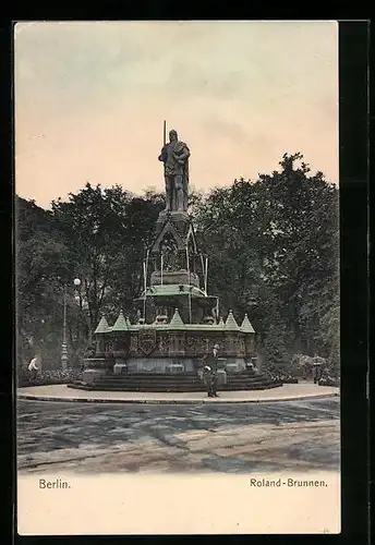 AK Berlin-Tiergarten, am Roland-Brunnen