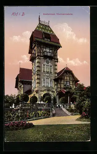 AK Hof i. B., Restaurant Theresienstein