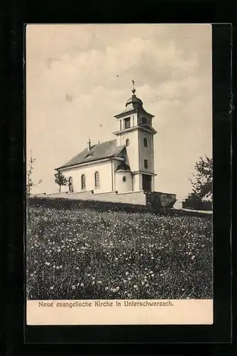AK Unterschwarzach, neue evangelische Kirche