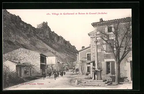 AK Crussol, Village de Guilherand et Ruines