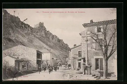 AK Crussol, Village de Guilherand et Ruines