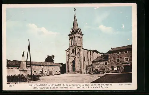 AK Saint-André-en-Vivarais, Place de l'Eglise