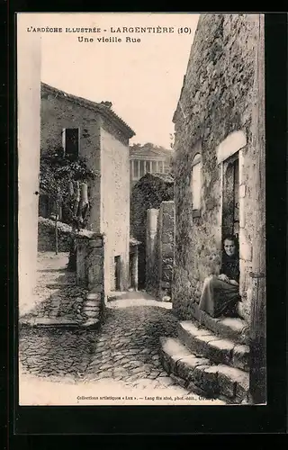 AK Largentière, Une vieille Rue