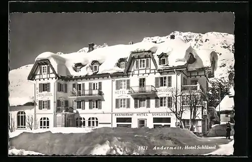 AK Andermatt, Hotel Schlüssel im Winter