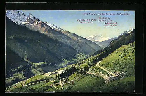 AK Airolo, Fort Airolo mit Blindenhorn