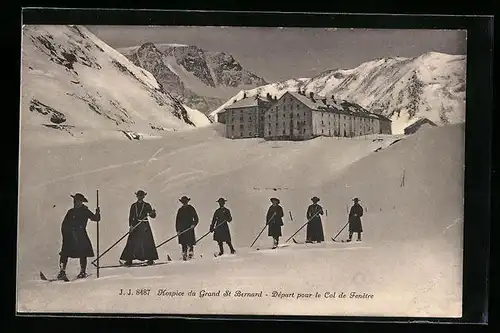 AK Grand St. Bernard, Hospice du Grand St. Bernard, Départ pour le Col de Fenetre
