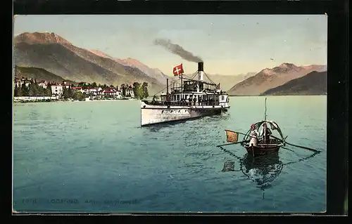 AK Locarno, Arrivo del piroscafo