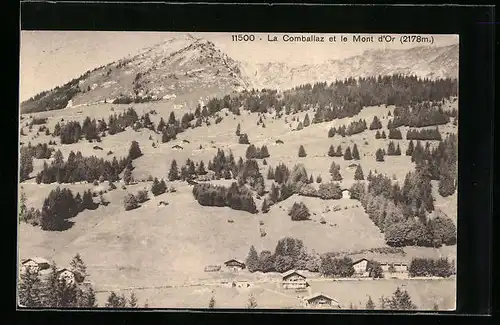 AK La Comballaz, Vue Générale et le Mont d'Or