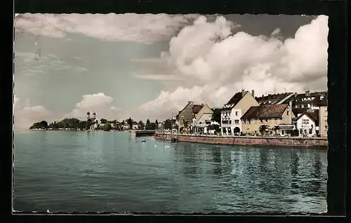 AK Friedrichshafen a. B., Uferstrasse mit Schlosskirche