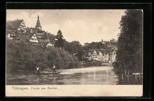 AK Tübingen a. N., Häuserpartie am Neckarufer