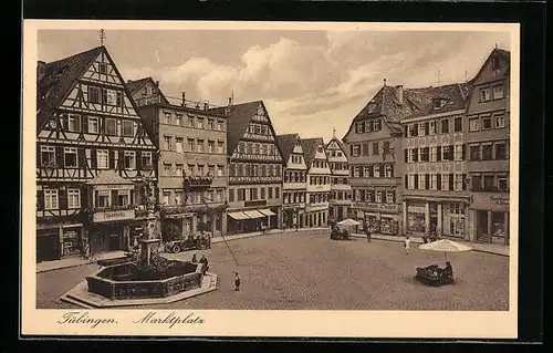 AK Tübingen, Marktplatz mit Kaufhaus Euler