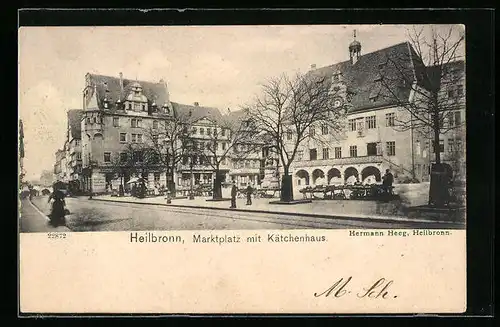 AK Heilbronn a. N., Marktplatz mit Kätchenhaus