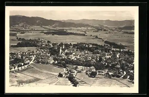 AK Isny / Allgäu, Panorama vom Flugzeug aus gesehen