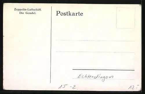 AK Echterdingen, zerstörtes Zeppelin-Luftschiff, Gondel nach der Katastrophe am 05.August 1908