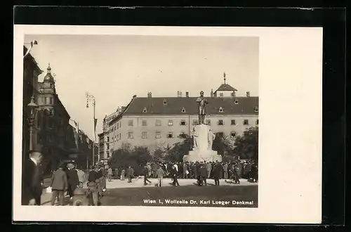 AK Wien, Wollzeile Dr. Karl Lueger Denkmal