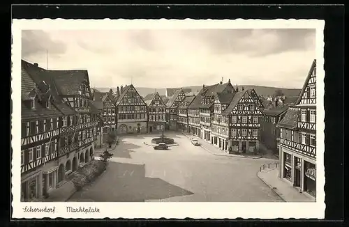 AK Schorndorf, Marktplatz aus der Vogelschau