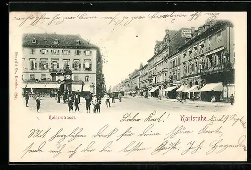 AK Karlsruhe, Partie in der Kaiserstrasse