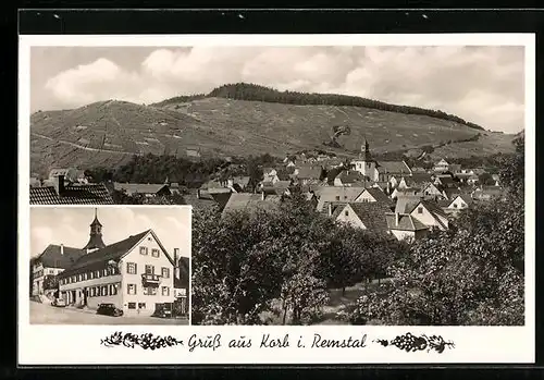 AK Korb i. Remstal, Gasthaus zum Hirsch, Ortsansicht