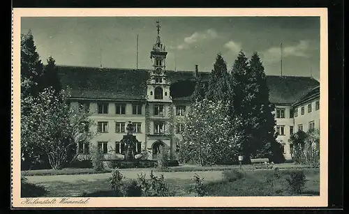 AK Winnenden, Heilanstalt Winnental, Ansicht vom Garten her